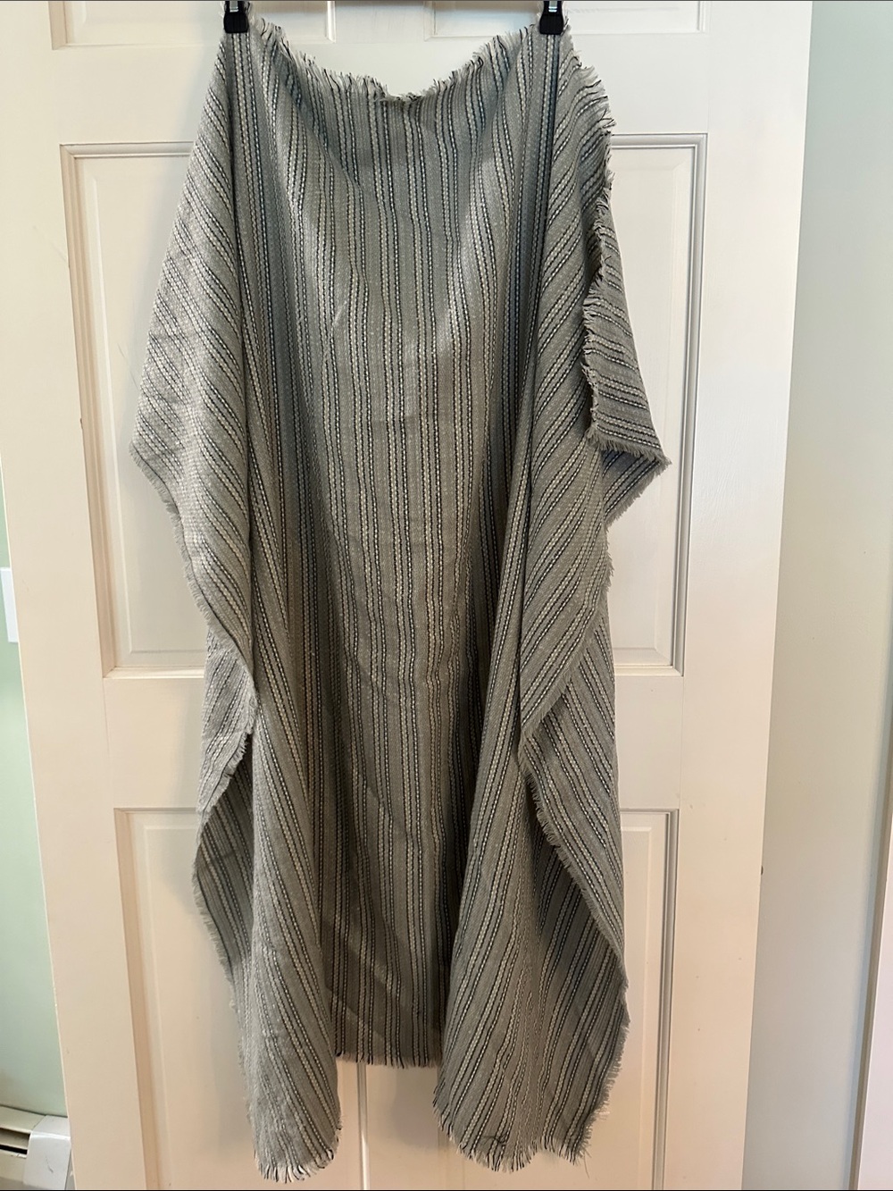 Cozy Gray Striped scarf, shawl, wrap